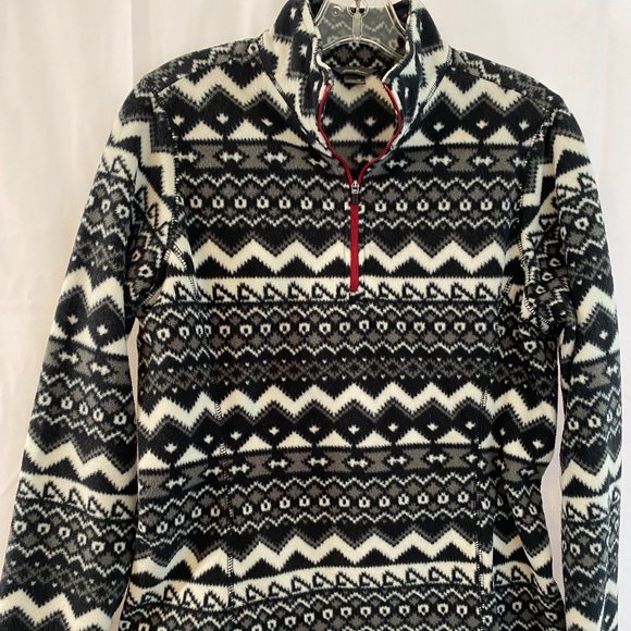 SOLD Eddie Bauer Designer Print Long Sleeve 1/4 Zip Pullover Top NWOT - Picture 12 of 12